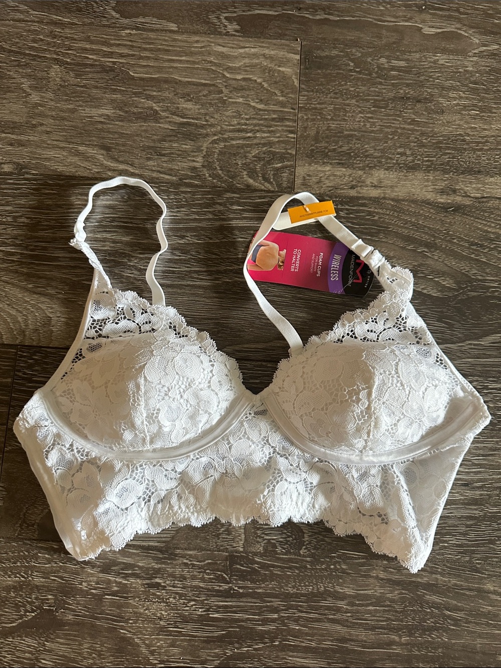 Maidenform White Lace Push-Up Bralette - Women Intimates